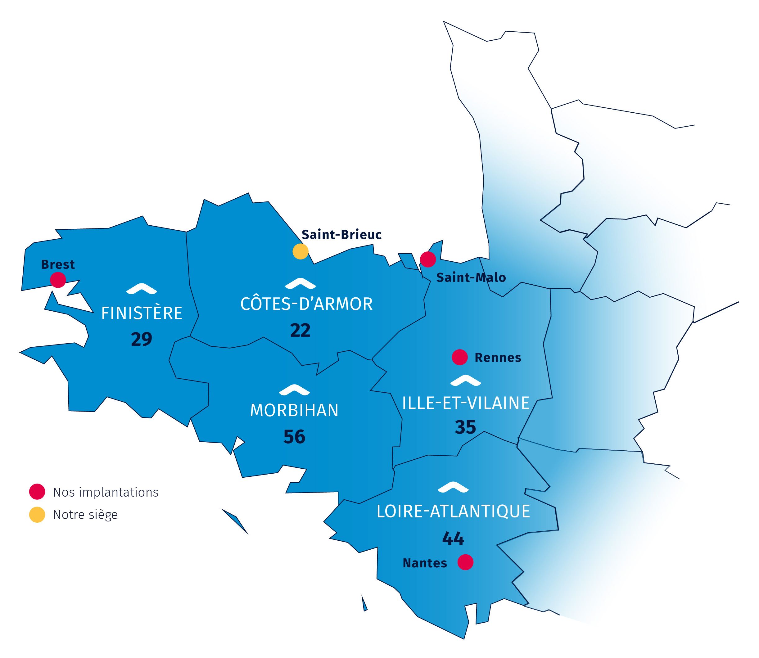 SECIB Carte Bretagne Implantations - fond bleu degradé